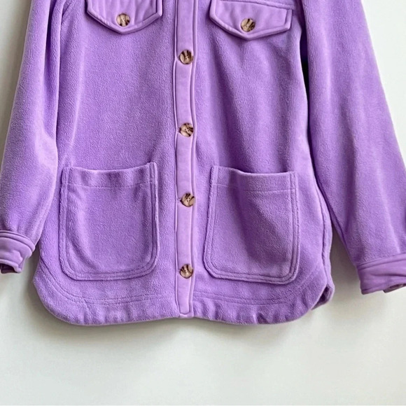Blank NYC Fleece Shacket Plush Cozy Soft Purple Shacket Shirt Jacket Size Small - Picture 3 of 12
